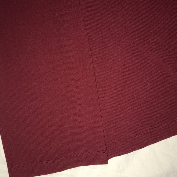 Forever 21 Maroon Midi Pencil Skirt with Slit - Picture 5 of 5